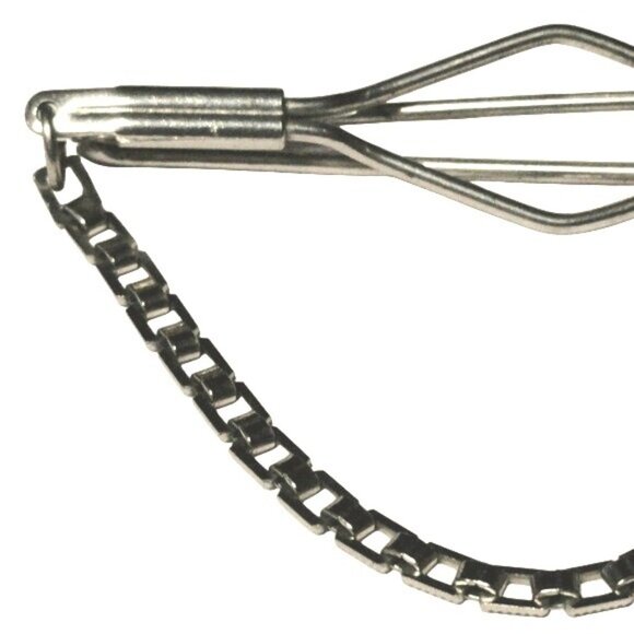 Vintage Silver Tone Tie Slide Bar Clip Anchor Chain Style Retro Open Design - Picture 6 of 6